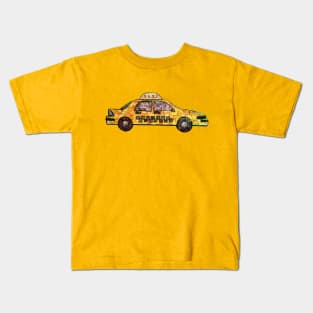 Yellow Taxi Cab Kids T-Shirt